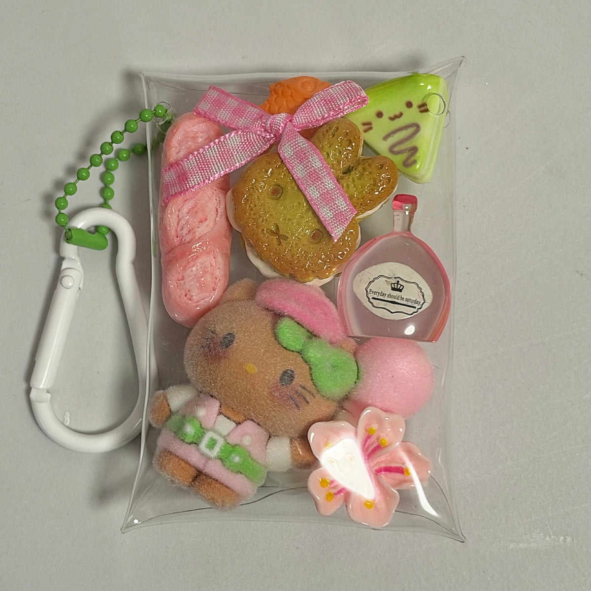 Hello kitty green 2 trinket pouch