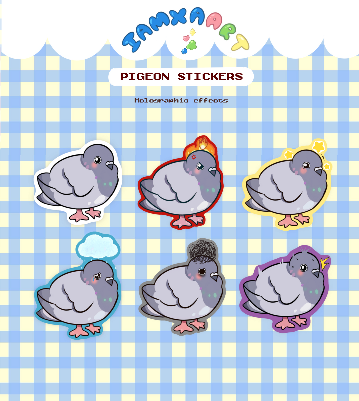 Emotional Pigeon stickers