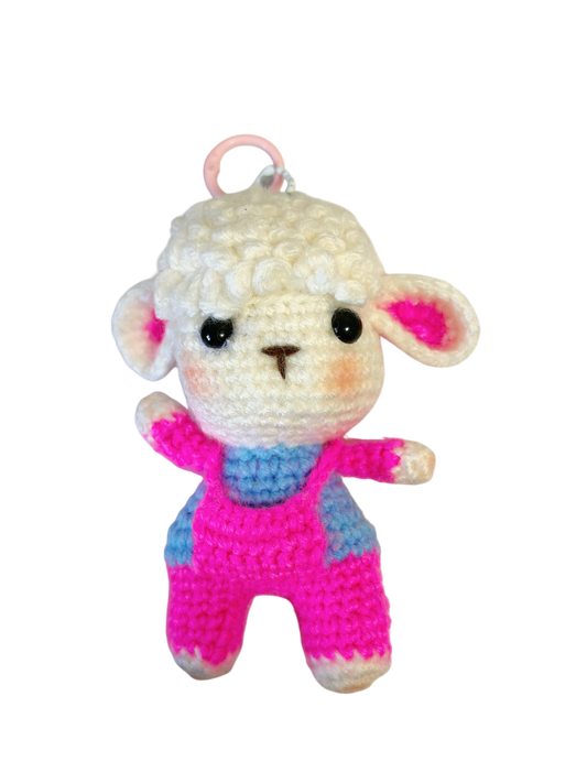 Pink/blue crochet sheep