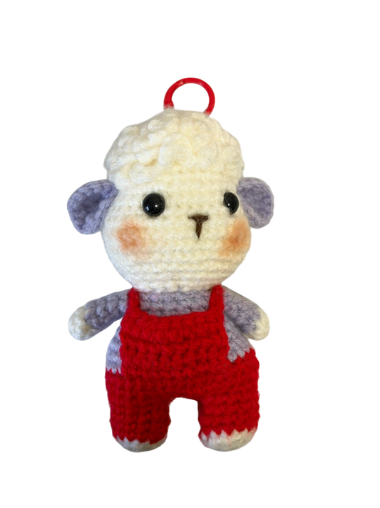 Red/purple sheep crochet